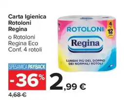 Carrefour Carta Igienica Rotoloni Regina offerta