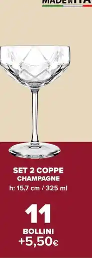 Carrefour SET 2 COPPE CHAMPAGNE offerta