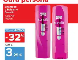 Carrefour Shampoo o Balsamo Sunsilk offerta
