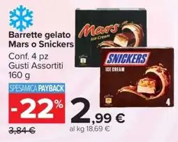 Carrefour Barrette gelato Mars o Snickers offerta