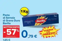 Carrefour Pasta di Semola di Grano Duro Barilla offerta