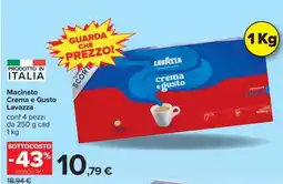 Carrefour Macinato Crema e Gusto Lavazza offerta