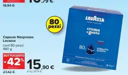Carrefour Capsule Nespresso Lavazza offerta