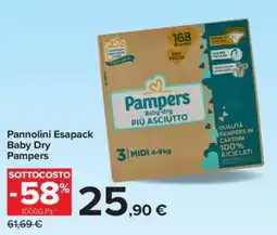 Carrefour Pannolini Esapack Baby Dry Pampers offerta