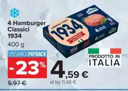 Carrefour 4 Hamburger Classici 1934 offerta
