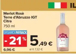 Carrefour Merlot Rosè Terre d’Abruzzo IGT Citra offerta