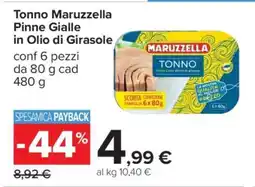 Carrefour Tonno Maruzzella Pinne Gialle in Olio di Girasole offerta
