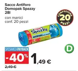 Carrefour Sacco Antiforo Domopak Spazzy 28l offerta