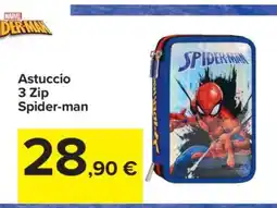 Carrefour Astuccio 3 Zip Spider-man offerta