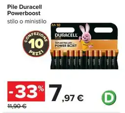 Carrefour Pile Duracell Powerboost offerta