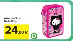 Carrefour Astuccio 3 Zip Hello Kitty offerta