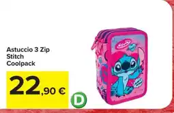 Carrefour Astuccio 3 Zip Stitch Coolpack offerta
