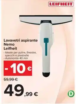 Carrefour Lavavetri aspirante Nemo Leifheit offerta