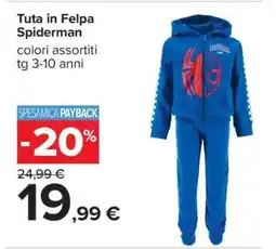 Carrefour Tuta in Felpa Spiderman offerta