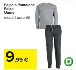 Carrefour Felpa o Pantalone Felpa Uomo offerta