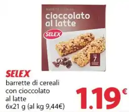 Famila Superstore SELEX barrette di cereali con cioccolato al latte offerta