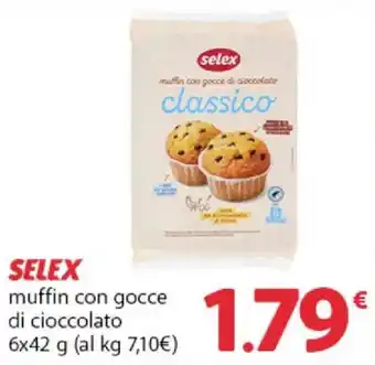 Selex muffin con gocce di cioccolato classico