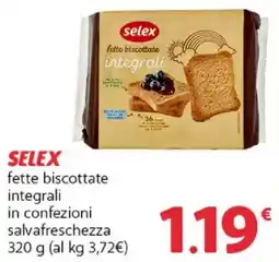 Supermercati Dok Selex fette biscottate integrali offerta