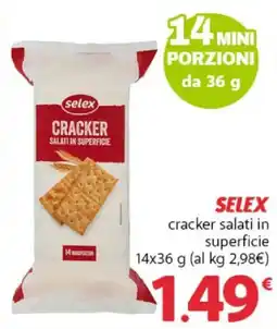 Supermercati Dok Selex cracker salati in superficie offerta