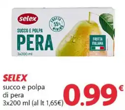 Supermercati Dok Selex succo e polpa di pera offerta