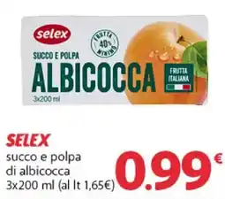 Supermercati Dok Selex succo e polpa di albicocca offerta