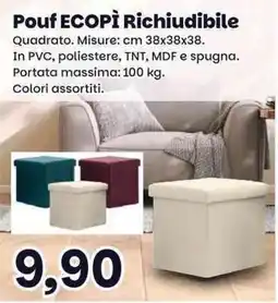 Prix Quality Pouf ECOPÌ Richiudibile offerta