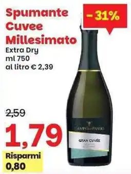 Prix Quality Spumante Cuvee Millesimato offerta