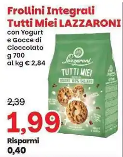 Prix Quality Frollini Integrali Tutti Miei Lazzaroni offerta