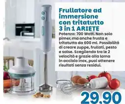 Prix Quality Frullatore ad immersione con tritatutto 3 in 1 Ariete offerta