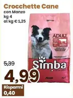 Prix Quality Crocchette Cane con Manzo Simba offerta