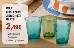 A Casa Mia Golf confezione 3 bicchieri glass offerta