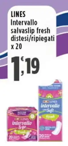 Rossotono Carrefour Lines Intervallo salvaslip fresh distesi/ripiegati offerta