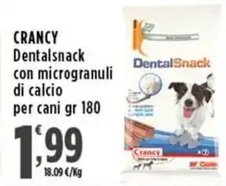 Rossotono Carrefour Crancy Dentalsnack con microgranuli di calcio per cani offerta