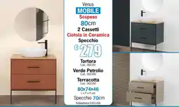 Centro Brico Venus Mobile Sospeso 2 Cassetti Ciotola in Ceramica Specchio offerta