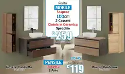 Centro Brico Revital Mobile Sospeso 2 Cassetti Ciotola in Ceramica offerta
