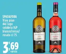 Rossotono Carrefour Spadafora vino pian del lago calabria IGP offerta