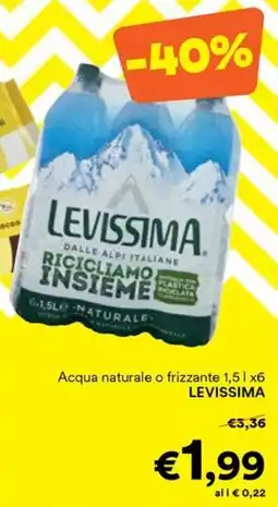 Unes Levissima Acqua naturale o frizzante offerta