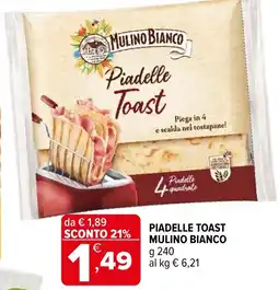 Iperal Piadelle Toast Mulino Bianco offerta