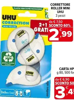 Iperal Correttore roller mini UHU offerta