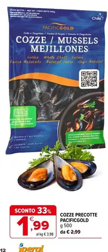 Iperal Cozze precotte Pacificgold offerta