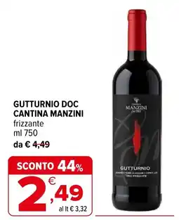 Iperal Gutturnio DOC Cantina Manzini offerta