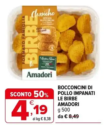 Iperal Bocconcini di pollo impanati le birbe amadori offerta