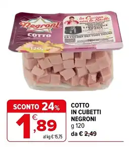 Iperal Cotto in cubetti Negroni offerta