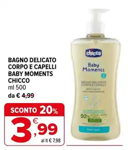 Iperal Bagno delicato corpo e capelli baby moments chicco offerta