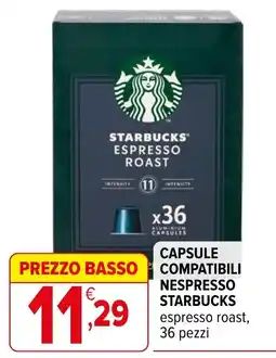 Iperal Capsule compatibili Nespresso Starbucks espresso roast offerta
