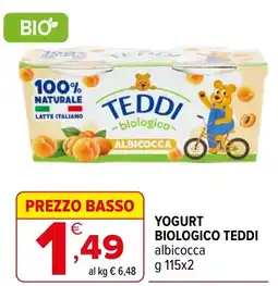 Iperal Yogurt biologico Teddi albicocca offerta