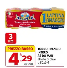 Iperal Tonno trancio intero Às do Mar offerta