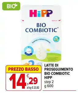 Iperal Latte di proseguimento bio combiotic hipp step 2 offerta