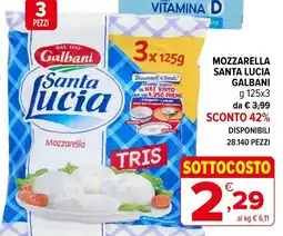 Iperal Mozzarella Santa Lucia Galbani offerta