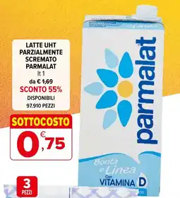 Iperal Latte UHT parzialmente scremato Parmalat offerta